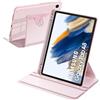 A-BEAUTY Custodia Rotante Compatibile con Samsung Galaxy Tab A8 10.5 Pollici (SM-X200/X205/X207), Antiurto Trasparente Cover, Auto Svegliati/Sonno, Rosa