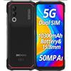 DOOGEENEXT Smartphone Rugged 5G Blade 20 Turbo, 32GB+256GB(Esterno 2TB), Batteria 10300mAh& Spesso Solo 15,8mm, 6,6'' Senza Cornici Schermo, Fotocamera AI 50MP, Android 15 Telefono Antiurto, NFC Nero