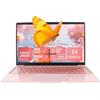 LONGEVINCE PC Portatile 14 Pollici, Notebook Full HD 1920x1080, Celeron J4105, Win11 pro, Computer Portatile Leggero e Sottile, Tastiera Italiana, Mini HDMI, Mouse Wireless (Oro rosa, 8GB+512GB SSD)