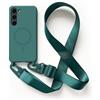 JIYUDZ JIYU Cover Magnetica per Samsung Galaxy S22 con Cordino,Custodia Silicone Compatibile con MagSafe,Cover Silicone Antiurto con Corda Collana Tracolla Laccio Protettiva Case,Verde