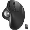 Nulea Trackball ergonomico ricaricabile M501 - Funzionamento con pollice, preciso, 3 dispositivi (Bluetooth/USB), compatibile con PC, laptop, Mac, Windows (argento brillante)