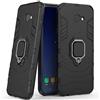 MaiJin LuluMain Compatibile con Galaxy J4+ (2018) Cover, Custodia Armor Anello Cavalletto (Funziona con Il Supporto Magnetico per Auto) Case Paraurti per Samsung Galaxy J4 Plus (Nero)