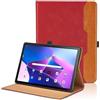 Oduio Custodia per Lenovo Tab M10 Plus (3rd Gen) 10.6 Pollici 2022 (TB128XU/TB128FU/TB125FU) Pelle Tablet Case, Multi-Angli Supporto Pieghevole Cover Protettiva con Tasca, Auto Sveglia/Sonno - Rosso