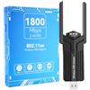 Vemfay Chiavetta WiFi per PC Fisso WiFi 6 1800Mbps, Adattatore WiFi USB AX1800 Dual Band, Scheda WiFi PC Fisso ad Alta Velocità, Chiavetta USB WiFi Windows 11/10