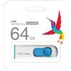 Glowster Pendrive USB 2.0 da 64 GB, colore bianco/blu, ideale per memorizzare e trasferire dati in modo rapido ed efficiente.