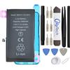 OnlyTech - Batteria Premium Capacità Aumentata di Sostituzione per iPhone 12 & iPhone 12 Pro - Capacità 3200mAh, qualità identica (chip TI) - Kit 15 Strumenti e adesivo schermo inclusi