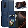 UOGNADGD Custodia flip in similpelle per Nord CE 5G - Blu | 6.43 Custodia portafoglio folio con fessure per carte, chiusura magnetica, funzione stand e blocco RFID