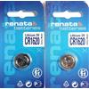 Best Price Square Renata CR1620, 1620 Batteria Bottone Litio 3V (1 x Set da 2) | 2 Pile