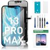 Hoonyer Schermo per iPhone 13 Pro Max, LCD Touch Screen Digitizer Assembly con kit di riparazione completo + protezione schermo + adesivo impermeabile