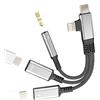 zoyuzan Adattatore USB C OTG tipo C Lightning a jack AUX cuffie per iPhone 17 16 15 14 Pro Max compatibile con Samsung S25 per Apple iPad splitter cavo audio 3,5 mm presa di ricarica DAC auto dati ricarica