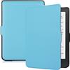 SATURCASE Custodia a libro per Kobo Clara HD, in pelle PU, ultra sottile, leggera, con funzione auto sleep/wake (celeste)