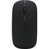 POENVFPO Mouse da Gioco Wireless Mouse 2.4G Ricevitore, Ricaricabile di Retroilluminazione Colorata 1600 Dpi per Finestre, Viaggio in Ufficio, Materiale ABS (BLACK)