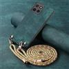YANJIEER ESONG Cover per Motorola MOTO G15/G15 power 5G Case con Cordino Cinturino,Custodia In Pelle Caso per Donna ragazze Con Tracolla Collana,Catena Laccio Case,Ultra Sottile Antiurto Shell Verde
