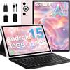 DEERTiME 2026 Tablet Android 15 Gemini AI, 30GB RAM+128GB ROM/2TB Tablet 10 Pollici, 8000mAh, 5G WiFi, Corpo Metallico, Unisoc Octa Core/5+8MP/Widevine L1/Face ID/BT5.0/GPS Tablets con Tastiera e Mouse - Oro