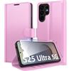 Eirltiy Cover per Samsung Galaxy S25 Ultra 5G Portafoglio Pelle PU Premium, Custodia Scomparti Carte Antiurto Protettiva Case con 1 Vetro Temperato, Rosa