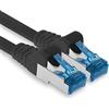 1aTTack.de 15m - CAT.6 - Cavo di rete LAN Ethernet Gigabit RJ45 CAT 6 A cavo patch 10000 Mbit s Sftp Pimf 500 MHz compatibile con CAT5 CAT6 CAT7 Cat8 nero - 1 pezzo