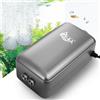 AQQA Ossigenatore per Acquario, ≤ 35dB Ultra-silenziosa Aeratore Acquario, 10W Pompa Aria per Acquario con Tutti Gli Accessori per Acquari da 10-380 Litri di Pesci