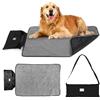 ACTOYS Coperta per cani impermeabile,100 x 70 cm, Tappetino per Cani Pieghevole, Tappetino Coperta per Animali Domestici da Esterno Portatile per Cani e Gatti, Parco,Viaggio in Campeggio, Black Fleece