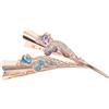 TOYZFRIENDY Forcine a Becco 2 Pezzi in Metallo con Cristalli, per Ragazze | Stile Vintage Elegante, Blu e Porpora, Tenuta Sicura, Uso Quotidiano, Adatte a Chignon Floreali