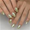 Bryxora 32 Unghie Press-On a Forma di Mandolino Medio Verde Cromo - Set Completo di Accessori per Manicure Fai da Te