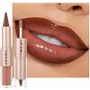 KOLZEMV Combo Labbra 2 in 1 con Matita Labbra Nude e Lucidalabbra Effetto Specchio con Micro-Glitter, Rossetto Doppia Punta per Contorno e Volume, Finish Idratante e Lunga Durata, Colore 04 Nude Pink