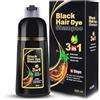 Bploar Tintura per capelli Shampoo decolorante per piante 500 ml con schiuma, copre i capelli bianchi, facile da applicare e colorare rapidamente, 8 colori tra cui scegliere (nero)