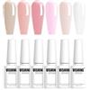 Vishine 6 Colori Smalto Gel Semipermanente Trasparente Bianco Latte Rosa Beige Smalto per Unghie Colore Naturale Bianco Latte Nudo Gelatina Trasparente Soak Off Gel UV LED 8ml