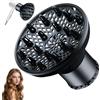 GXGM Diffusore Capelli Ricci In Nero,Regolabile,Ideale Per Tutti I Capelli,Diametro Dell'Ugello Da 4 A 6 Cm, Per Uso Professionale O Domestico