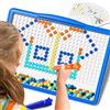 BLmukce Grande tavolo da disegno magnetico per bambini, con 200 perline, 2 penne e 20 modelli opuscoli, montessori Dot Art giocattolo da viaggio, giocattolo educativo per 2 3 4 5 6 anni