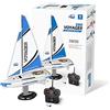 PLAY STEAM Voyager 280 RC Controlled Wind Powered Sailboat in Blue - 17.5 Tall