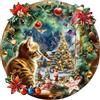 Hakumata Puzzle in legno per adulti Natale è un gatto - 285 pezzi Puzzle in legno in scatola regalo amico (34 * 34 cm, 14+)