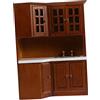 UPKOCH Mobiletto in Legno Marrone Miniatura per Casa delle Bambole, Decorazione Realistica per Cucina in Miniatura, Accessorio per Collezionisti e Complemento Casa Giocattolo