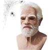 Generico Copertura per il viso realistica - Casco spaventoso da vecchio in lattice, costume, copricapo regolabile, per la festa di Halloween in casa stregata | Vita come maschera per anziani Protesi Carnevale