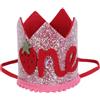 HOMOBABE Cappello di Compleanno per Bambina Fragola Rosa in Poliestere