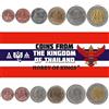 Hobby of Kings Set di 6 monete dalla Thailandia. 25, 50, Satang, 1, 2, 5, 10 baht. 2008-2017