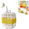 Generic Tazza My Crush Cup Ice - 2 in 1 forma per cubetti di ghiaccio senza contatto con bottiglia d'acqua con coperchio e pattumiera, cannuccia e coperchio - Forma per cubetti di ghiaccio portatile per casa