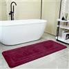 SOANNY Tappeto da Bagno 60x150 cm, Microfibra a Pelo Alto, Antiscivolo e Lavabile, Assorbente, Perfetto per Bagno e WC, Bordeaux