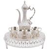 HarBin-Star Set di tazze da caffè turco, vintage, con 6 tazze, set di bicchieri da tè in metallo reale, set di servizi da tè per la casa, caffè e tè (bianco)