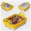 YNNHUDEEP Teglia per friggitrice ad aria calda COSORI 2 camere/Ninja AF400EU/DZ400EU/AF451EU resistente al calore in acciaio inox 304, accessorio Airfryer Ninja (giallo, senza griglia)