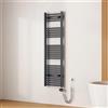 EMKE Scaldasalviette Elettrico Bagno,Curvo,140 x 40 cm, Antracite