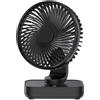 Joneytech Ventilatore da tavolo silenzioso e automatico, oscillante, batteria da 4000 mAh, USB, piccolo, portatile, 4 velocità, display digitale a LED, per scrivania, casa, picnic e ufficio, 12 V,