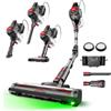 Zynet CM120 Aspirapolvere con Filo 70KPa/600W, Scopa Elettrica Potente con Supporto da Parete, Sistema Multiciclonico, Tubo Pieghevole, Antigroviglio, Cavo 7M, 1,5L, per Tappeti/Pavimenti/Peli di Animali