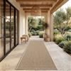 Paco Home Tappeto in iuta per interni-esterni - Naturale e nero, robusto ed elegante, ideale per il terrazza e il soggiorno, Colore:Beige 4, Dimensione:80x250 cm