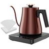 Tuehakny Bollitore Elettrico Intelligente Collo d'Oca 1.0L, Controllo Temp e Mantenimento Calore, 1000W in 4 Min, Acciaio Inox per Caffè/Tè, LED, Touch, Rame Antico, BPA-Free