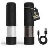 LARS NYSØM Macina Sale e Pepe Elettrico Set da 2, Ricaricabile USB-C, Macinapepe Automatico con Macinatura Regolabile, Macinino in Ceramica, Luce LED, Riempibile (Carbon Black)