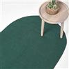 Homescapes - Tappeto ovale artigianale in tessuto piatto in cotone, per la camera o il salotto, 50 x 80 cm, verde inglese