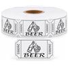 Moguri Bierbons Rotolo da 1000, buoni a Strappo con Design Boccale di Birra, Bevande Omaggio tombola Pub Oktoberfest Festa dell'Associazione (bianco)