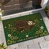 Generic Zerbino di benvenuto con bradipo, ramo giocoso tropicale foglie verdi antiscivolo zerbino posteriore per casa ufficio esterno interno decorazione 73 x 43 cm