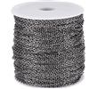 FASHEWELRY Rotolo da 100 m di catena rolò in ferro placcato canna di fucile, con maglie piatte e ovali da 3 x 2 mm non saldate, per la creazione di collane, gioielli, accessori fai da te