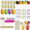 Omsscun Accessori per cocktail per bevande, 150 etichette per cocktail e frutta, ombrelli di carta riutilizzabili, bastoncini per scintillii, bastoncini da cocktail per spiaggia, compleanni,